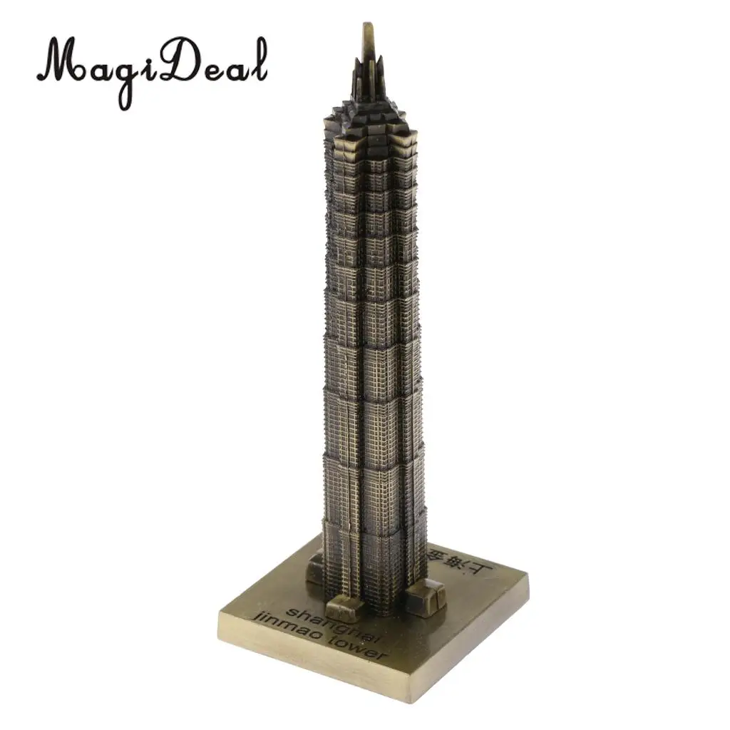 3 Pieces Souvenir Building Metal Shanghai Skylines Buildings Model Desk Decor Gift - 15cm