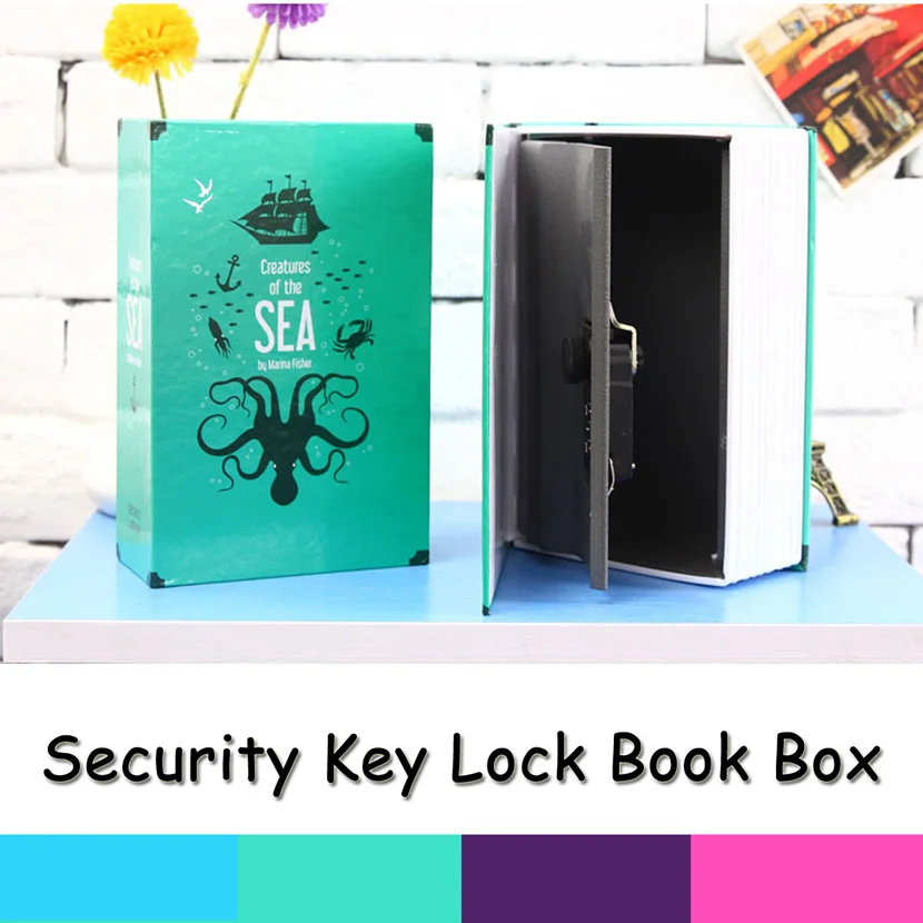 New Listing18x11.5x5.5cm Key Lock Hidden Safe Box Strongbox Steel Simulation Book Home Office Money Phone Safe Storage Money Box