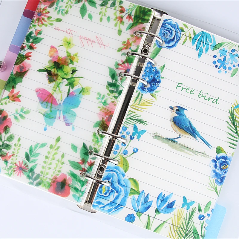 Fromthenon птицы и цветы pp a5a6 Тетрадь делитель для filofax dokibook спирали планировщик