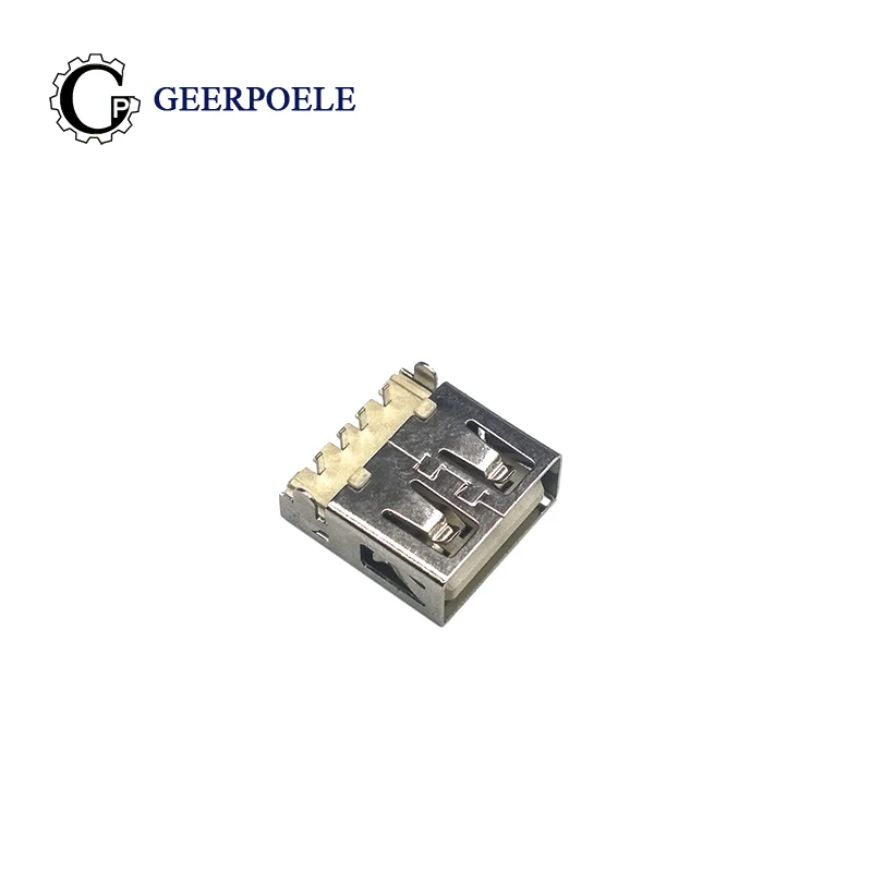 

10 Pcs/Lot Female USB 2.0 4 Pin 2 Feet Type A 90 Degree Heavy plate Flat Charge Plug Socket Jack Connector Wire Adapeter SMT