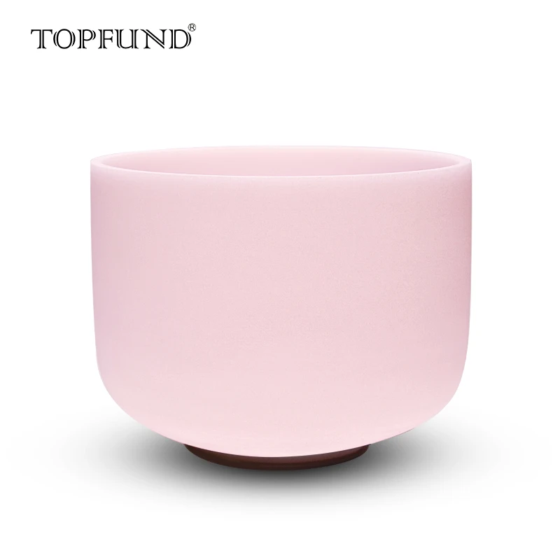 

TOPFUND Morganite Fusion A Note 3rd Eye Chakra Frosted Quartz Crystal Singing Bowl 10" With Free Mallet and O-Ring