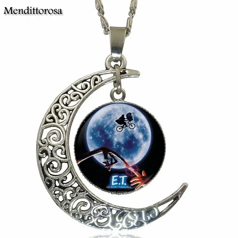 EJ глазурь для девочек эллиott и E. Ожерелье с подвеской T. in front of the Moon Glass кабошоном
