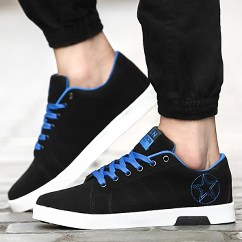 

Men's footwear shallow lace-up fashion brand sneakers comfortable wear-resistant male vulcanize shoes 2018 new arrival