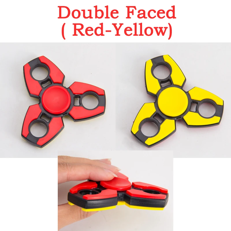

Newest Double-faced EDC Fidget Spinner UFO Tri-spinner Zinc Hand ABS Plastic Fidget Toy Anxiety Stress Adults Kid Metal Spinner
