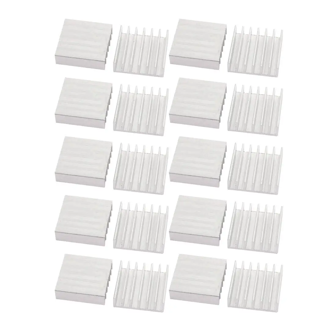 

20Pcs 20mm x 20mm x 6mm Aluminum Heatsink Radiator Cooling Fin Silver Tone