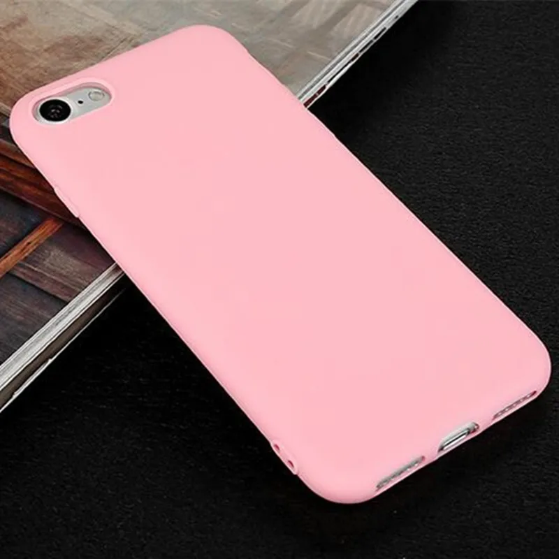 Силиконовый чехол для телефона из ТПУ для iphone 7 plus, матовый однотонный силиконовый чехол для iphone 5s 6 6s 6plus 7 8 8plus для iphone XS MAX XR - Цвет: Modle 1 Pink