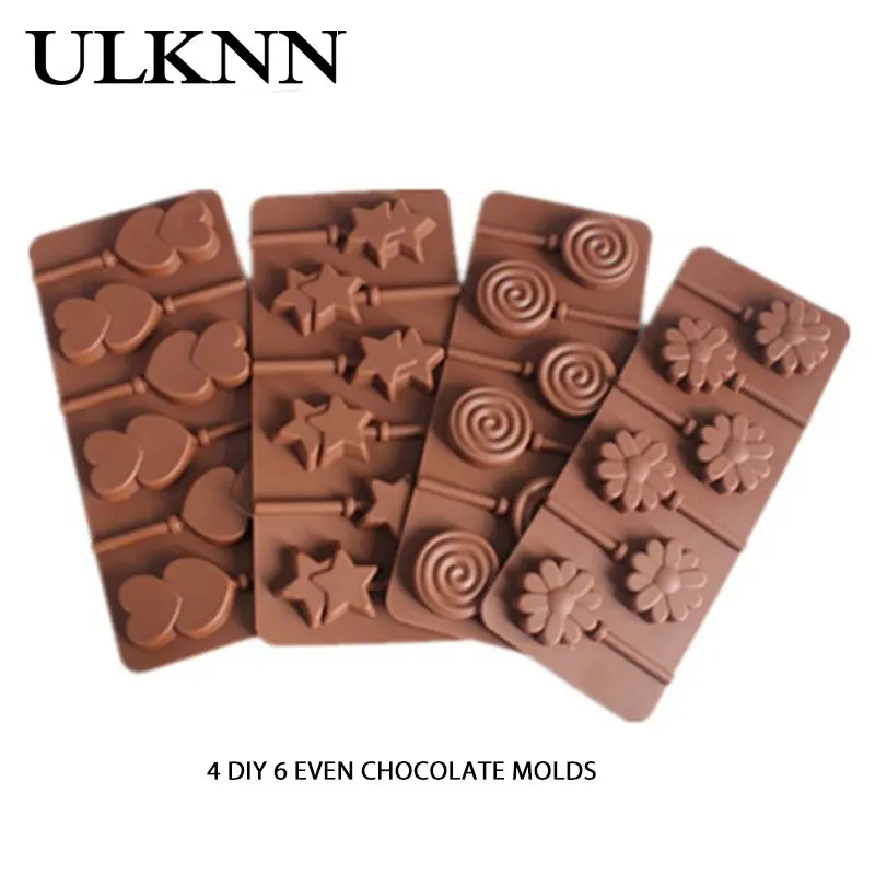 

ULKNN Lollipop Mold Silicone Self Control DIY Cake Dessert Chocolates Place Freezer Microwave Oven Tasteless Dust Resistance