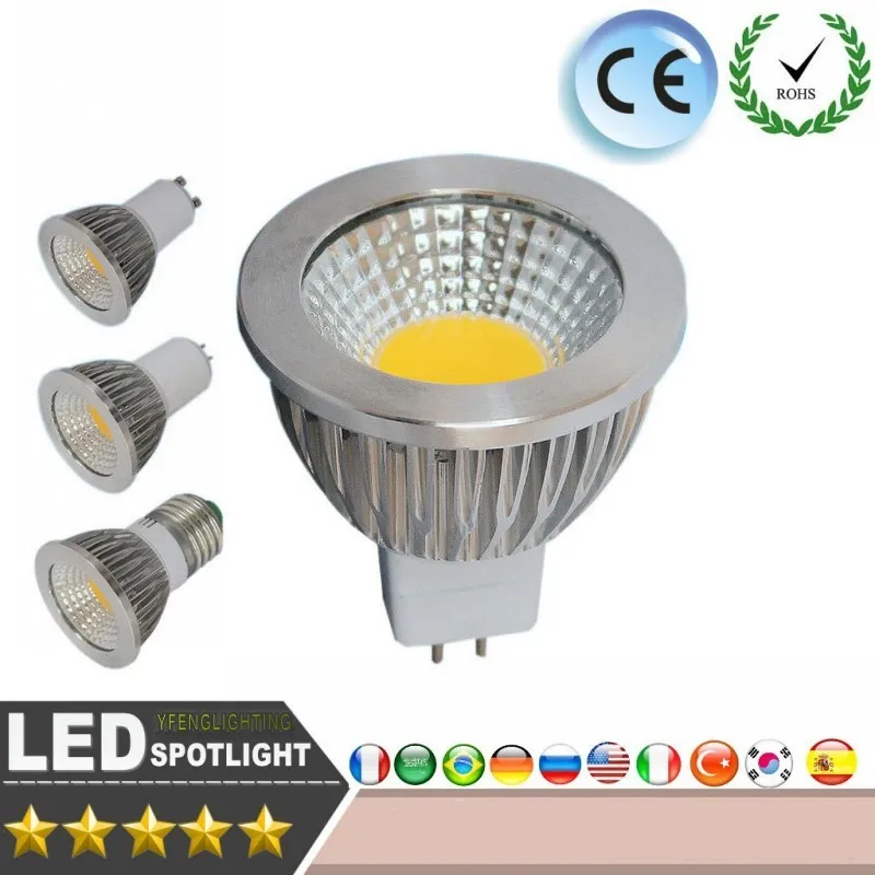 Светодиодные лампы с регулируемой яркостью 9 Вт 12 15 20 25 COB Spotlight E27 GU10 E14 MR16 220 в