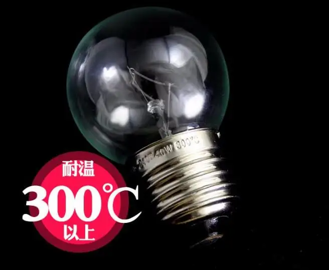 

1pcs E27 220V Oven Light Bulb E27 High temperature steamer light bulb 300 degrees 40W E27 oven bulb