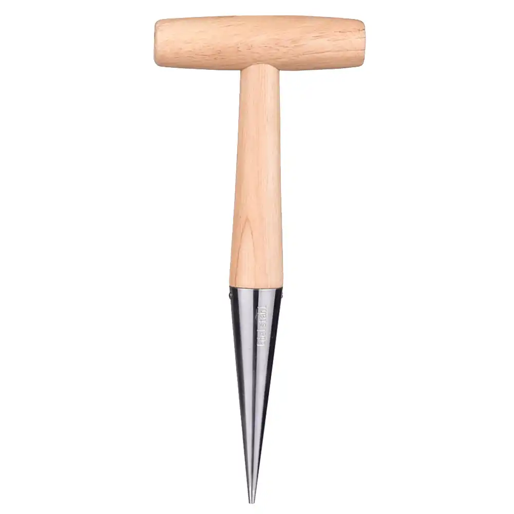 Sow Dibber Wood Handle Accessory Loosen Soil Garden Outdoor Stainless Steel Plant Tools Cultivation Migration Durable Practical Hole Punch