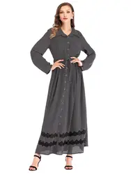 Модные мусульманские кардиган одежда женщин мусульманских стран женский большие качели однобортный Дубай Кафтан халат платье Турецкий