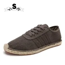 Парусиновая обувь для мужчин, со шнуровкой, льняная соломенная обувь на плоском ходу, кроссовки для бега, мужские коричневые повседневные туфли, прогулочная обувь, zapatillas 0111