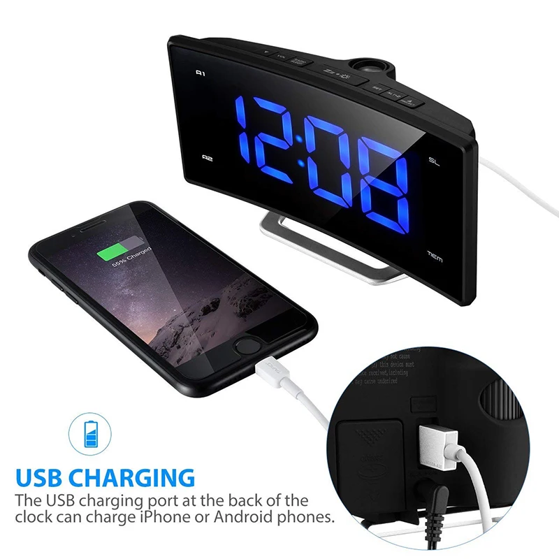  LED Digital Electronic Table Projector Clock Desk Nixie Projection Alarm Clock With Time Projection