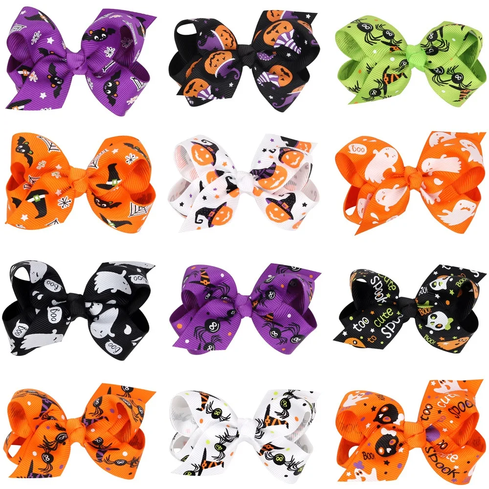Naturalwell Little Girls Halloween Hair Bows Hair Clips Cute
