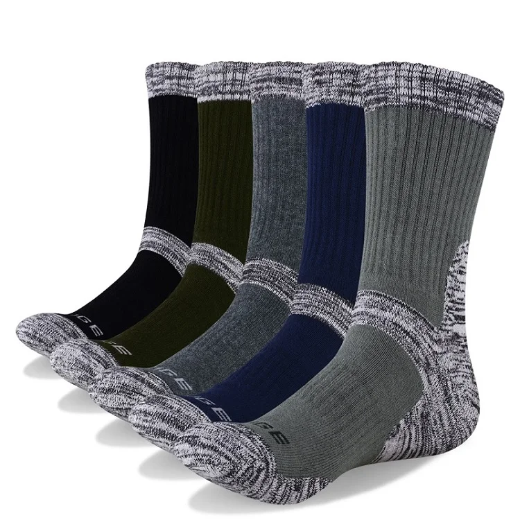 YUEDGE, 5 пар мужских Хлопковых Носков, брендовые Новые повседневные деловые теплые плотные зимние носки, счастливые мужские носки, Длинные походные носки