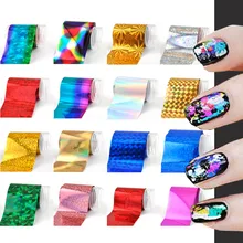 Красивые обертки для ногтей 20 шт./компл. DIY ногтевое искусство, Переводные Фольга Стикеры Блестящий кончик Наклейка украшения инструменты