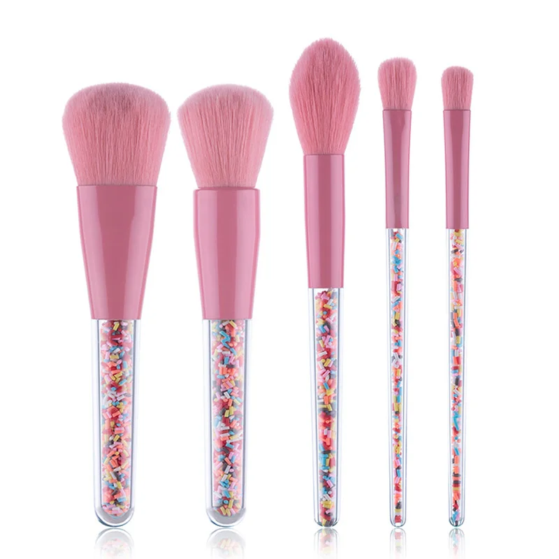 

AiceBeu Beauty Candy Plastic Handle Makeup Brush Set Large Powder Round Buffer Blending Eye Shadow Highlighting Brush
