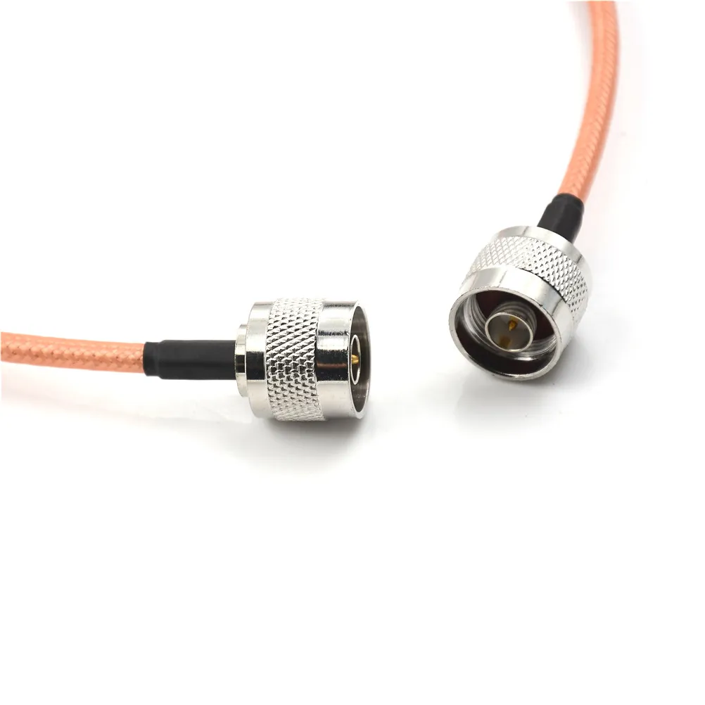 

BNC Male Plug To N Male Straight Crimp Coax Pigtail 20in Plu Mini 50cm RG142 Cable