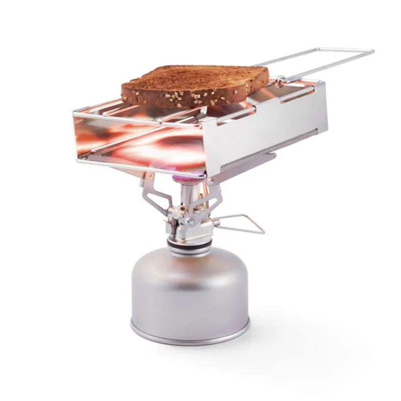 

Outdoor Camping Stove Toaster Stainless Steel Toaster Portable BBQ Grill Foldable Stove Hiking Picnic Bread Toaster Cookware