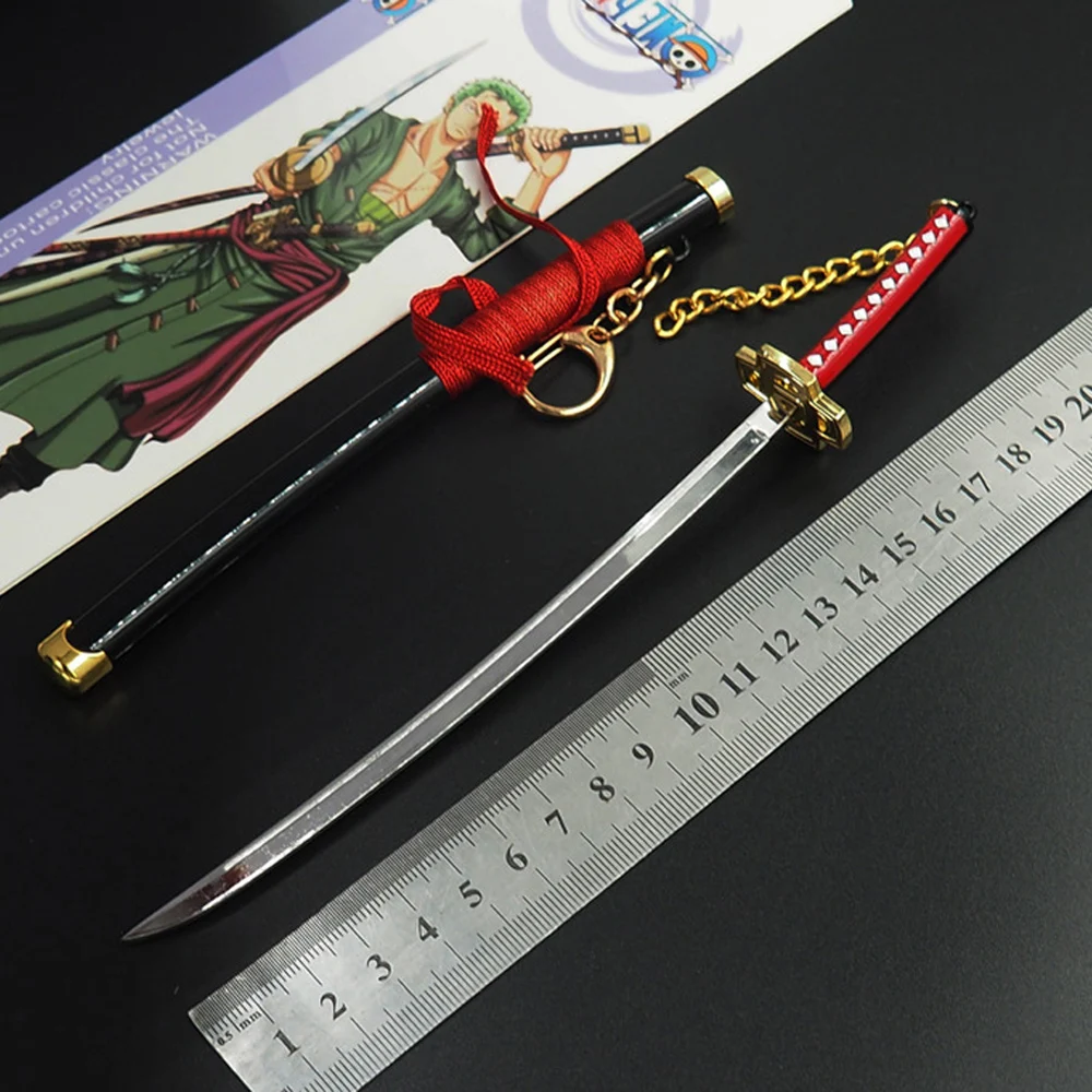 22 см один кусок брелок Roronoa Зоро меч пряжка с инструментальным держателем ножны Катана Sabre игрушка сплав брелок llaveros брелки - Цвет: One Piece Sword 4
