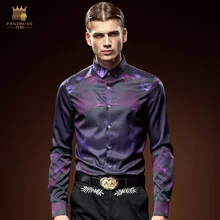 FanZhuan,, модная повседневная мужская рубашка с длинными рукавами, с рисунком, тонкая, не гладильная, 2097, распродажа