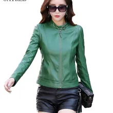 Весенняя и Осенняя женская верхняя одежда, новинка, женская кожаная куртка, короткая, тонкая, мотоциклетная, кожаная куртка, женская одежда, черная, OAIRED