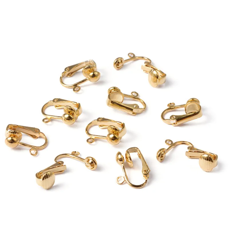 20pcs Clip on Earring Backs for Jewelry Making, Hypoallergenic Earring Converter Pierced to Clip with Easy Open Loop for DIY Earring and Non Pierced