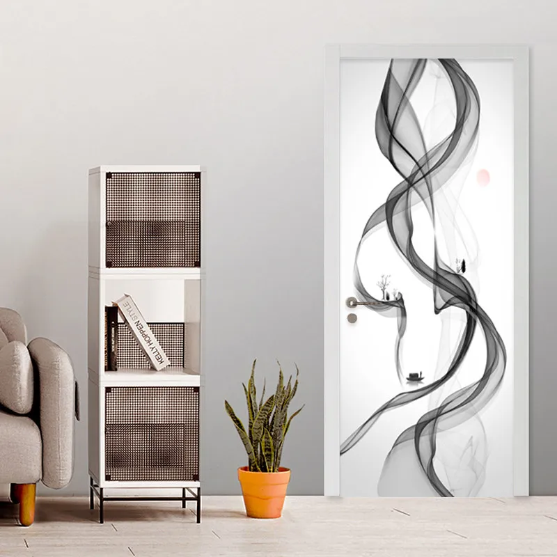 

3d Print Canvas European Style Door Renovation Decals Simple Abstract Picture Self Adhesive Waterproof Wallpaper Diy Home Decor