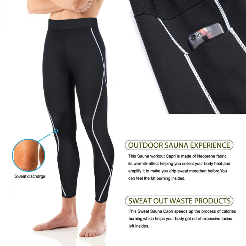 Мужские штаны для похудения, утягивающие штаны, Корректирующее белье для тренировок, неопреновые эластичные штаны, утягивающие брюки для тренировок, контроль за телом
