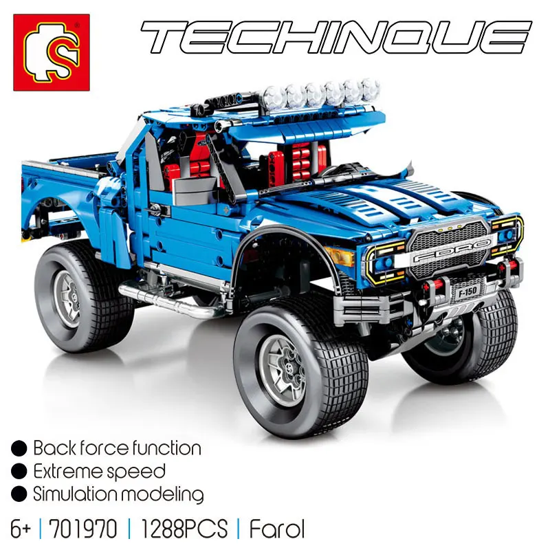 Sembo block Technic The F-150 Raptor модель машины пикап строительные блоки кирпичи внедорожные