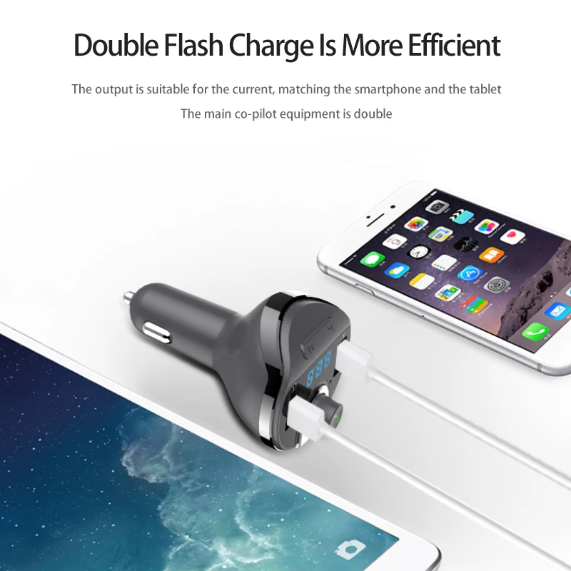 CDEN High Power Quick Charge Car MP3 Transmitter Bluetooth For Car FM Modulator Carkit Higher Security Level 2 USB CDEN High Power Quick Charge Car MP3 Transmitter Bluetooth For Car FM Modulator Carkit Higher Security Level 2 USB