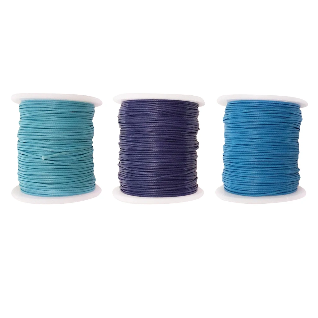 3 Rolls of 80 Meters Waxed Nylon Cord String for DIY Jewelry Making Necklace Bracelet Earrings Thread for Handmade Crafts 1mm 