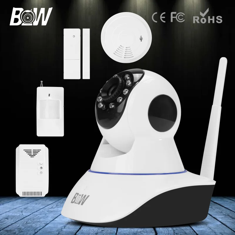 CCTV HD 720P IP Camera Wireless P2P Baby Monitor P/T Wifi Security Camera + Door & Infrared Motion Sensor + Smoke & Gas Detector CCTV HD 720P IP Camera Wireless P2P Baby Monitor P/T Wifi Security Camera + Door & Infrared Motion Sensor + Smoke & Gas Detector