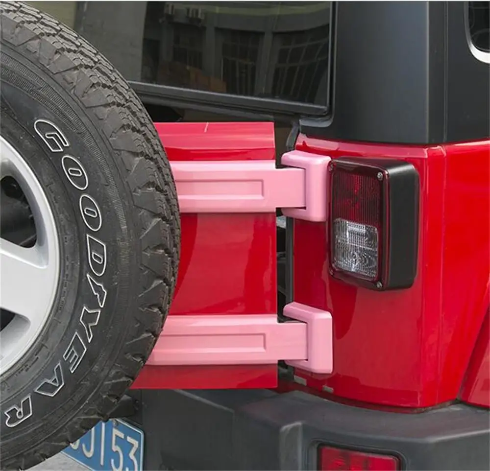 SHINEKA New Arrival Car Rear Door Spare Tire Tailgate Hinge Cover Trims Interior Accessories for Jeep Wrangler JK 2007-2017 SHINEKA New Arrival Car Rear Door Spare Tire Tailgate Hinge Cover Trims Interior Accessories for Jeep Wrangler JK 2007-2017