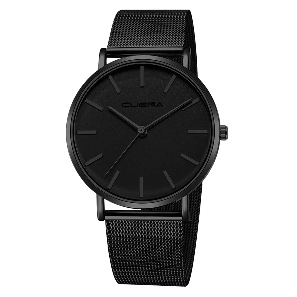 Новые черные часы GENEVA с ремешком из нержавеющей стали мужские нарядные часы спортивные высококачественные повседневные наручные часы подарок для дропшиппинг
