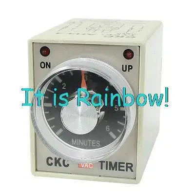 

Free Shipping Rotary Knob DPDT 8P 6Min 0-6M Timing Time Relay 220VAC AH3-3 w LED Indicator