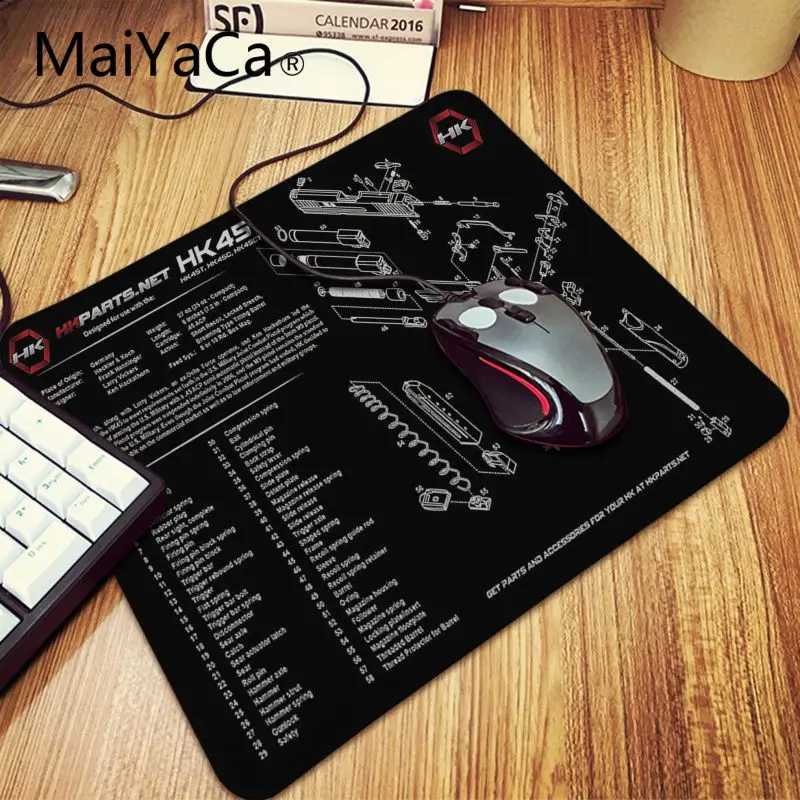 MaiYaCa CS GO части пистолета m14 AR-15 HK45 AK47 98K офисные мыши игровой коврик для мыши мягкое излучение для украшения рабочего стола коврик для мыши - Цвет: Lock Edge 25x29cm
