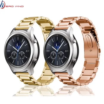 

Hero Iand 20mm 22mm Band Width Stainless Steel Band for Samsung Gear Sport S2 S3 Galaxy 42mm 46mm Watch Strap Metal Wristband