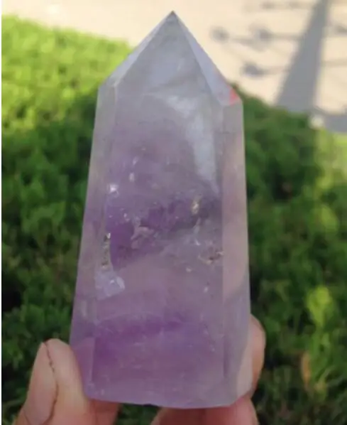 

wangfafa88000020812++1pcs NATURAL Amethyst QUARTZ CRYSTAL WAND POINT HEALING