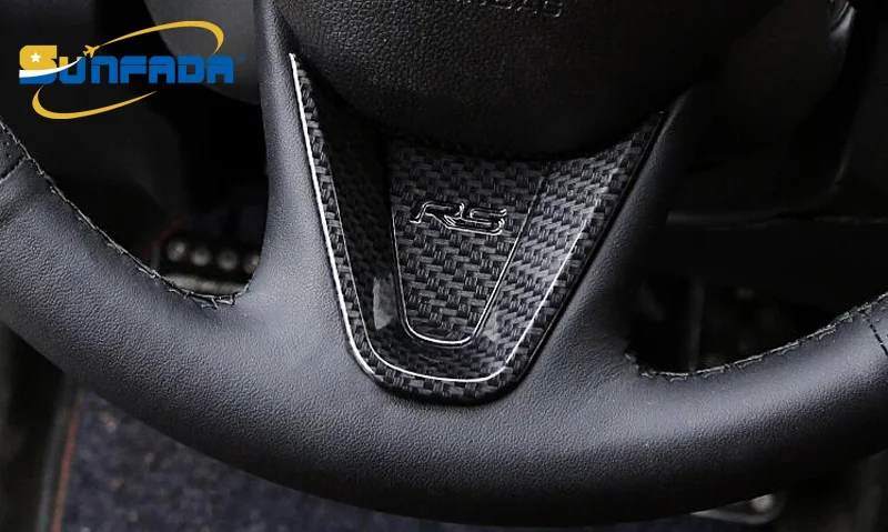 SUNFADA углеродное волокно RS Автомобильный руль украшения автомобиля чехлы модификации частей для Honda FIT/JAZZ GK5 3rd GEN