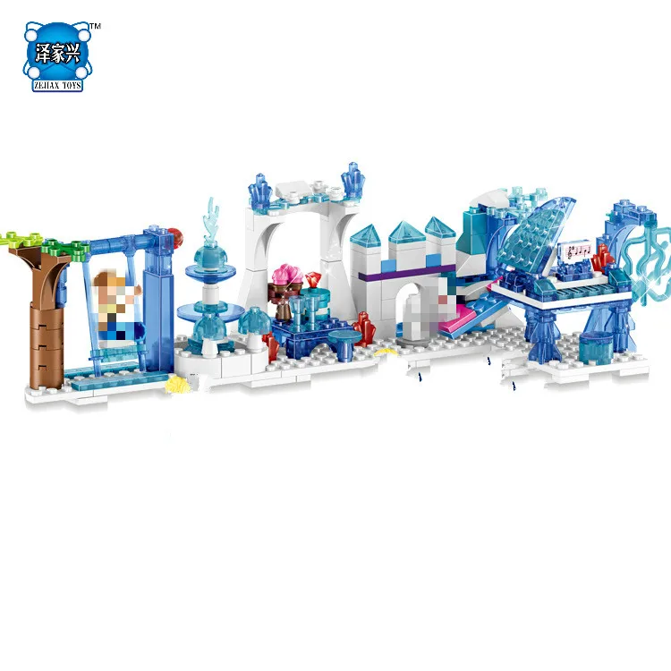 

Hot Fairy Tale Movie Snow Queen Elsa and Anna Princess Castle 4in1 Scene Lepins Building Block Olaf Prince Figures Bricks Toys