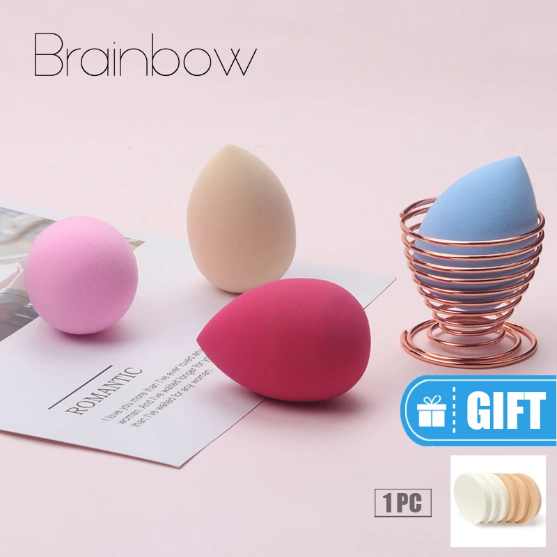 Brainbow шт. 1 шт. мягкий макияж спонж для красоты для сухой мокрой быть больше Основа макияжа лица косметический Puff крем косметическая пудра гладкой - изображение