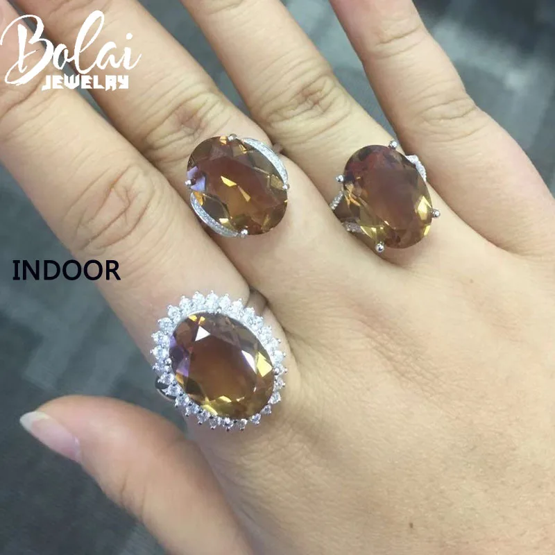 Bolai, 18x13 мм, большое кольцо diaspore solitaire, серебро 925 пробы, меняющее цвет, драгоценный камень, зултанит, изящные кольца, ювелирное изделие для женщин