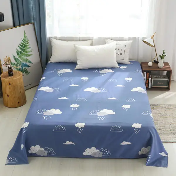 New 3 Pcs Bedding Set Polyester/Cotton Bed Sheet Flat Sheet+ 2 Pcs Pillowcase Bedsheet Queen King Full Twin 230*230cm Sabanas - Цвет: 1Q-1