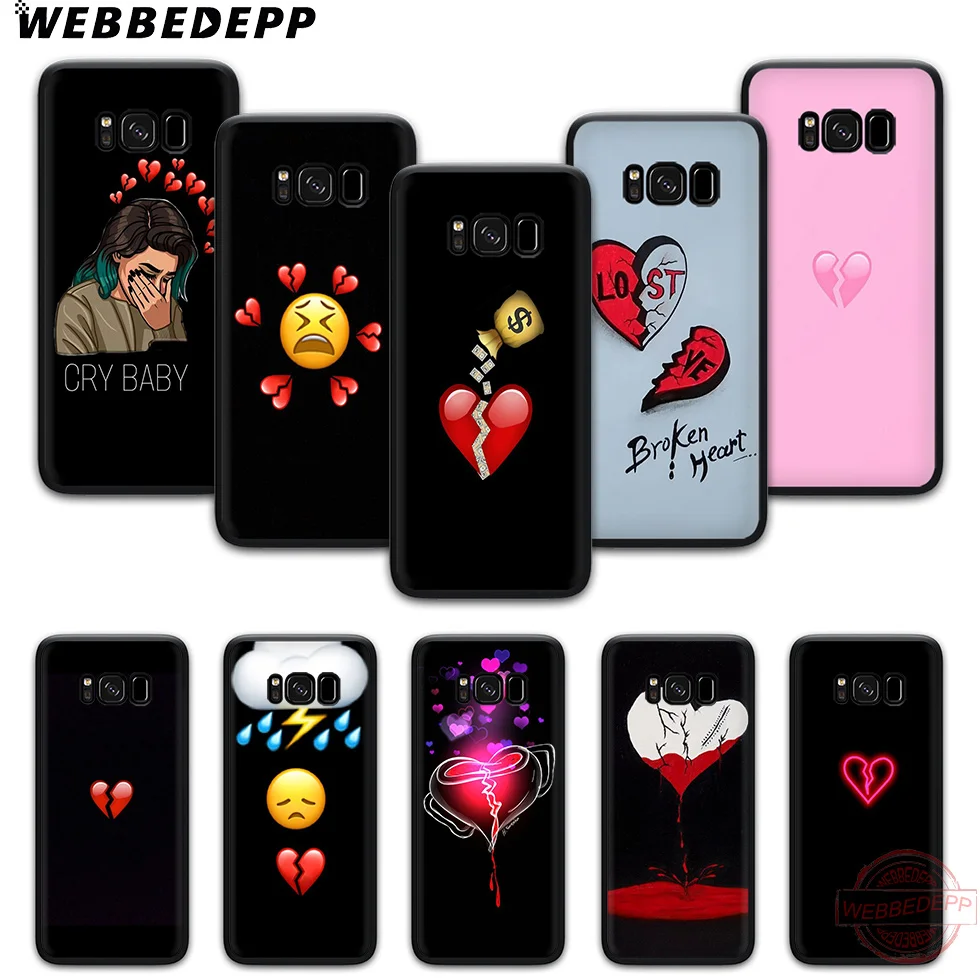 

WEBBEDEPP Broken heart TPU phone case for samsung s6 s7 edge s8 s9 s10 plus s10e note8 9 note 10 Plus