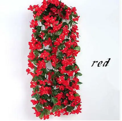 85cm Lifelike Violet Orchid Ivy Artificial Flower Hanging Plant Silk 85cm Lifelike Violet Orchid Ivy Artificial Flower Hanging Plant Silk Garland Vine 5 Colors African Wedding Decorations In Dried Flowers