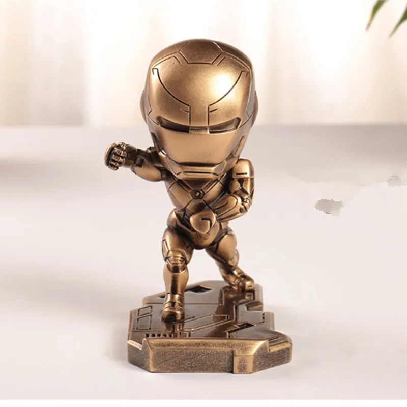 

New Q Version Avenger 2 Flighting Scence Iron Man MK46 Cellphone Support Resin Figure Collectible Toy