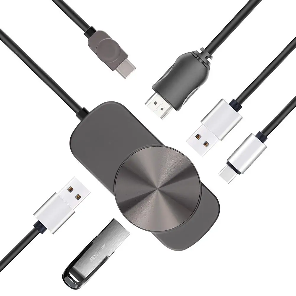 

New Arrival 5-in-1 Type-C to 4K HDMI 3 USB 3.0 Adapter Hub Converter for Laptop Computer TV
