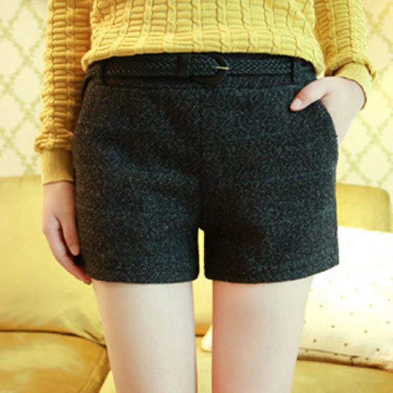 2015 Nueva Primavera Otoño Invierno Casual Blended Shorts Feminino Mujeres Gris Pantalones Cortos Mujer Bermudas Feminina WKD266|shorts socks|shorts retroshorts yellow - AliExpress