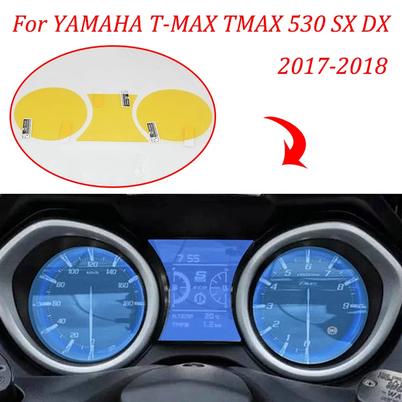 T-MAX TMAX 530 SX DX  moto Cluster Scratch Protection Film Instrument Dashboard Cover Guard TPU Blu-ray  for YAMAHA 2017-2018 T-MAX TMAX 530 SX DX  (3)
